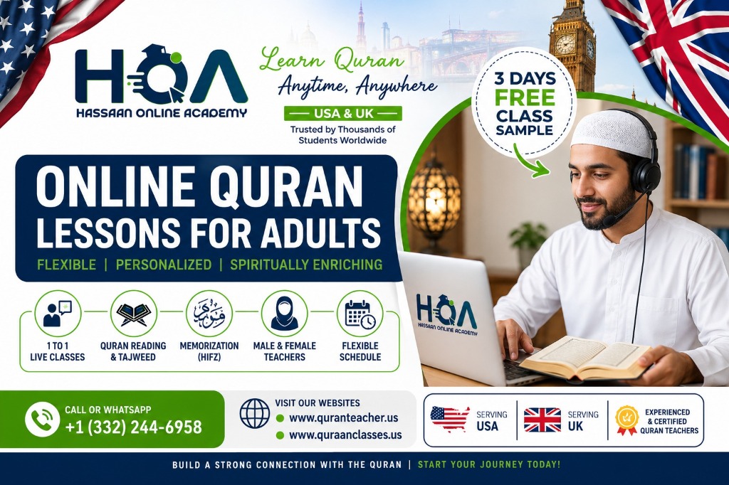 Online Quran Lessons for Adults – Flexible Learning for Busy Muslims in the USA & UK